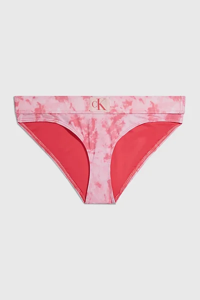 Růžové batikované bikinové kalhotky Calvin Klein