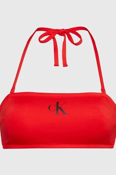 Bandeau červená plavková podprsenka Calvin Klein