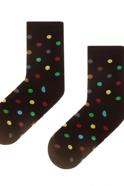Vysoké unisex ponožky s barevnými puntíky Skarpol