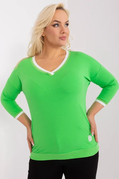 Neon zelené dámské V-neck tričko FPrice