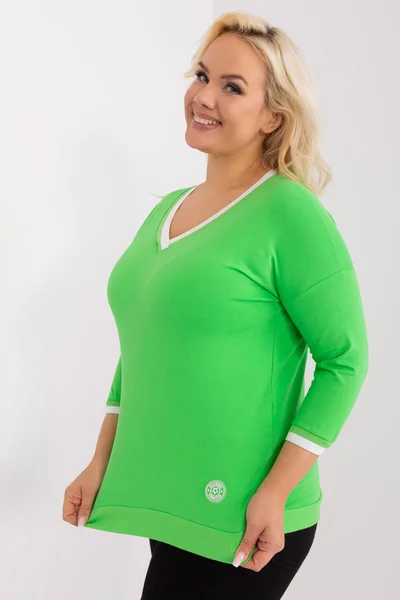 Neon zelené dámské V-neck tričko FPrice