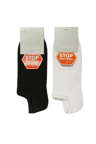 Bílé pánské mini ponožky STOP bacteria Milena 0538