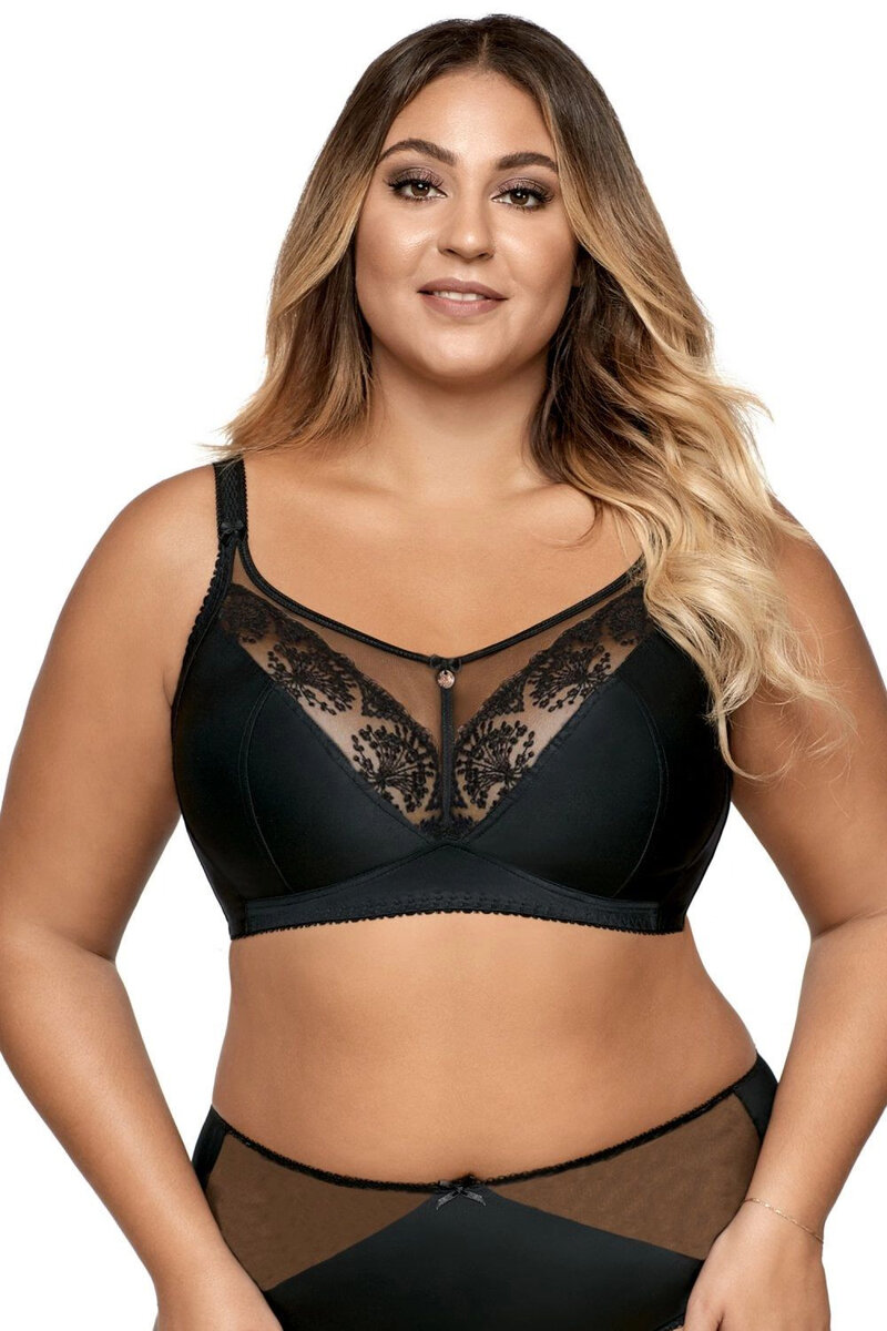 Plus size dámská měkká podprsenka pro velké poprsí Ava, černá 80/I i41_80103_2:černá_3:80/I_