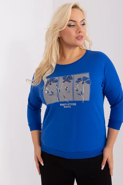 Královsky modré dámské tričko s potiskem FPrice