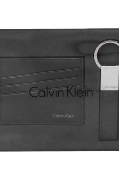 Dárková souprava kožená klíčenka a pouzdro na platební karty Calvin Klein