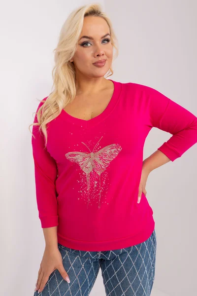 Tmavě růžové dámské tričko FPrice univerzální velikost