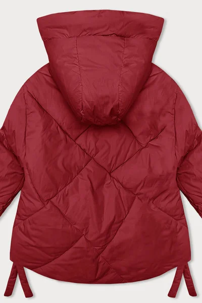 Červená prošívaná dámská bunda s kapucí Miss TiTi
