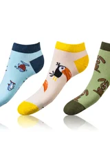 Dámské zábavné nízké crazy ponožky unisex v setu 3 páry CRAZY IN-SHOE SOCKS 3x - Bellinda