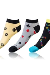 Dámské zábavné nízké crazy ponožky unisex v setu 3 páry CRAZY IN-SHOE SOCKS 3x - Bellinda