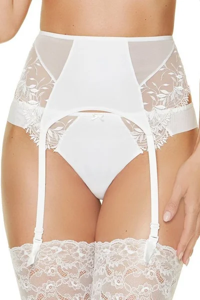 Bílé elegantní string kalhotky s krajkou Gorteks