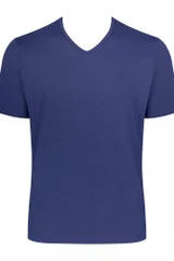 Pánské triko GO Shirt V-Neck Regular Fit - VINTAGE DENIM - modrá - Sloggi