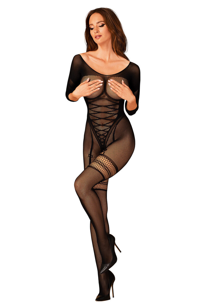 Sexy síťovaný bodystocking s dlouhými rukávy Obsessive, S/M/L i240_174563_2:S/M/L