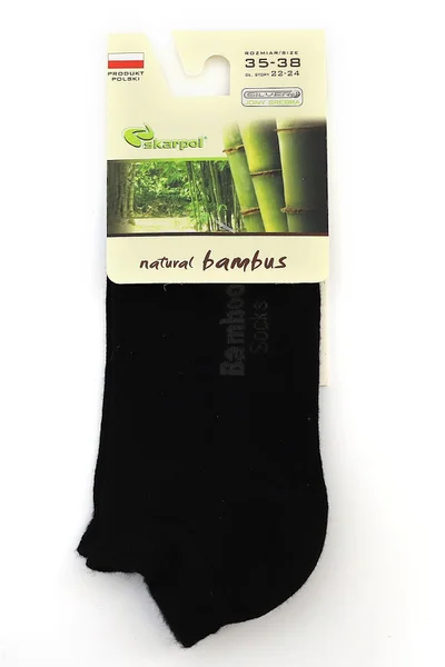 Unisex kotníčkové bambusové černé ponožky Skarpol