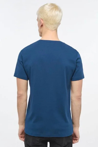 Tmavě modré pánské bavlněné tričko s kulatým výstřihem Mustang