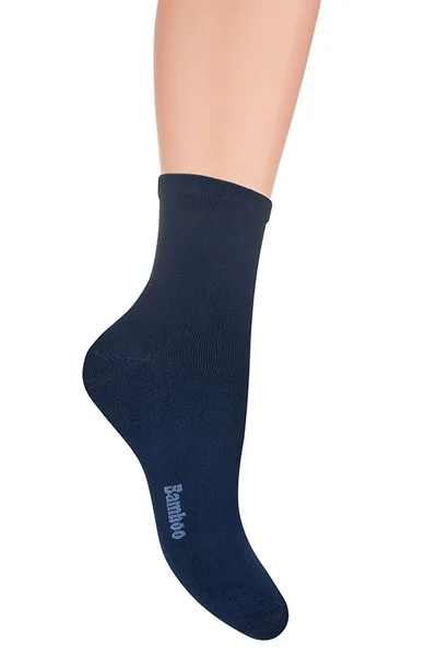 Tmavě modré vysoké dámské ponožky z bavlny Skarpol