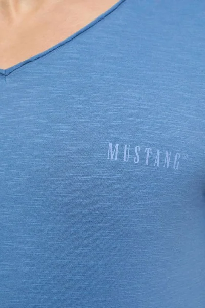 Světle modré pánské tričko V-neck Mustang