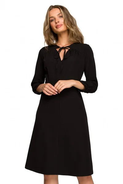 Elegantní černé šaty bez podšívky Style