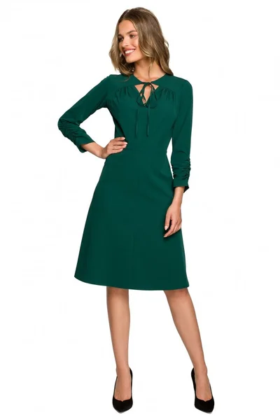Elegantní zelené šaty bez podšívky Style