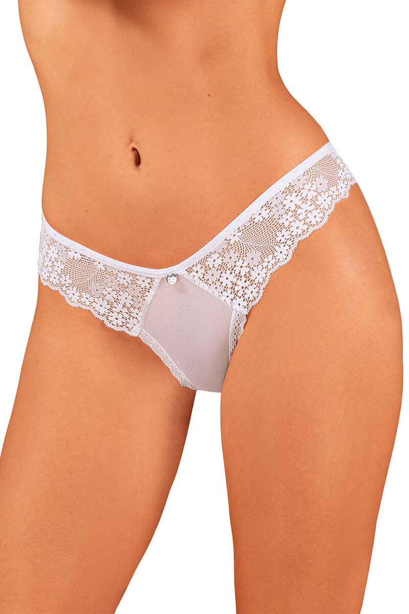 Bílá krajková tanga Obsessive, XL/XXL i240_180766_2:XL/XXL