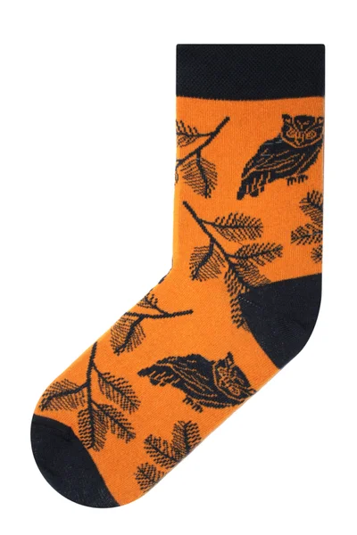 Unisex vysoké ponožky se sovou Skarpol oranžovo-černé