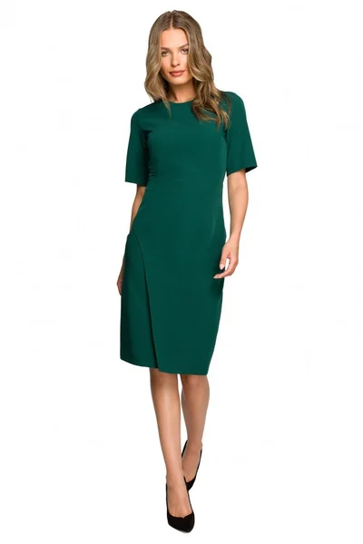 Zelené tužkové šaty s krátkým rukávem Style