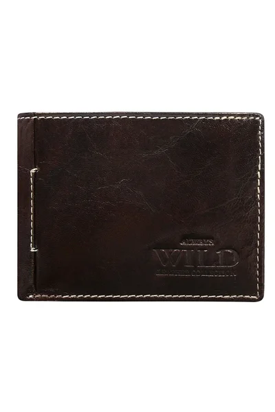 Tmavě hnědá pánská kožená peněženka FPrice