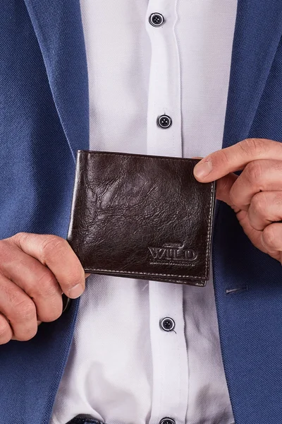 Tmavě hnědá pánská kožená peněženka FPrice