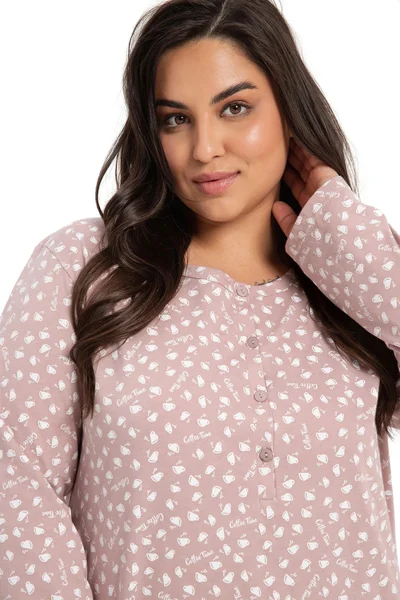 Pudrově růžová dámská košilka na spaní s puntíky Taro