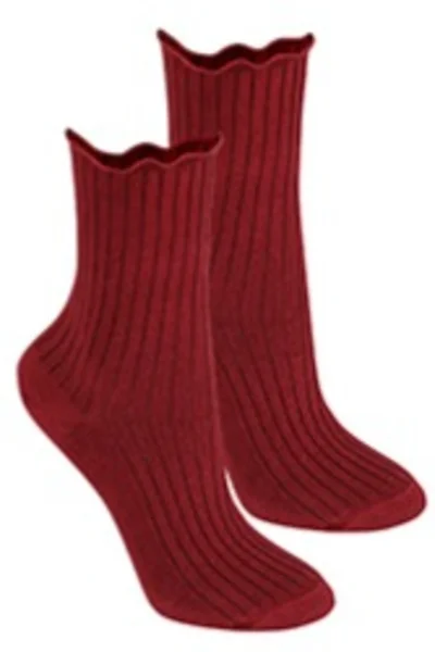 Netlačící dámské žebrované ponožky ND242 Wola