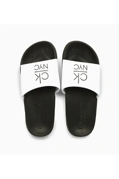 Dámské pantofle M791 černobílá - Calvin Klein (barva černá a bílá)