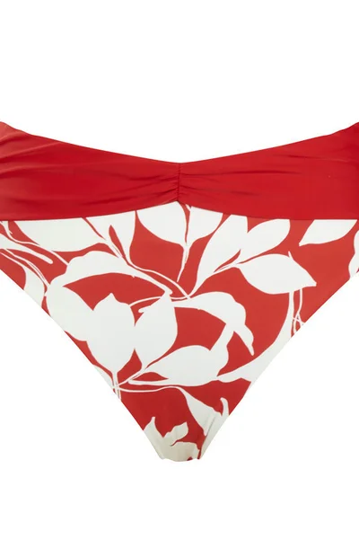 Červeno-bílé dámské vzorované koupací kalhotky Panache