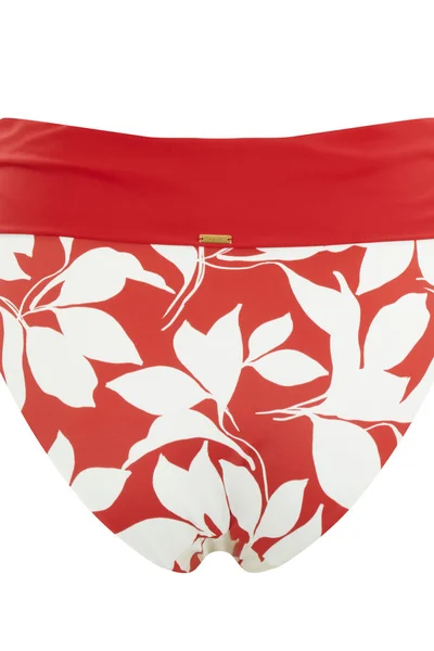 Červeno-bílé dámské vzorované koupací kalhotky Panache