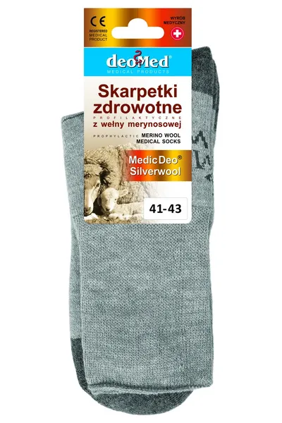 Zdravotní ponožky s vlnou merino a stříbrem