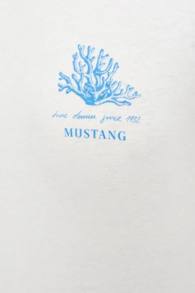Ecru dámské tričko s logem Mustang