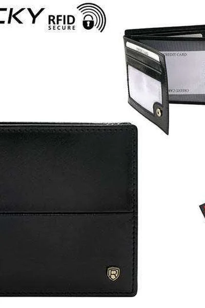 Černá pánská peněženka z přírodní kůže FPrice