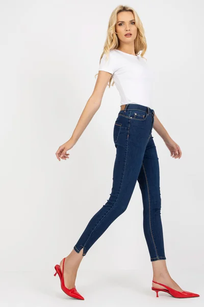 Tmavě modré dámské slim fit jeans FPrice