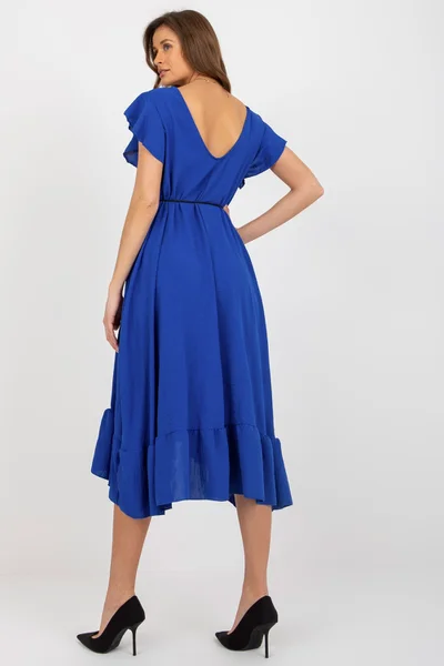 Letní asymetrické rozevláté šaty královská modř FPrice