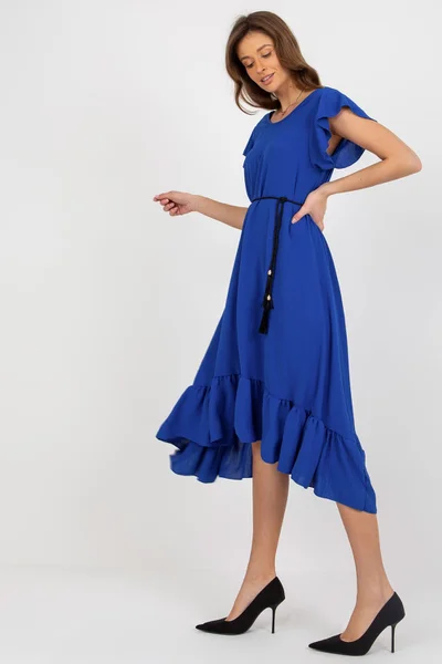 Letní asymetrické rozevláté šaty královská modř FPrice