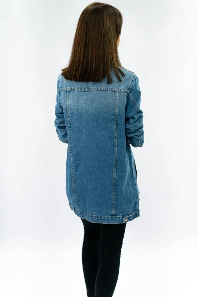 Dlouhá dámská džínová oversize bunda B521 IZZY DENIM