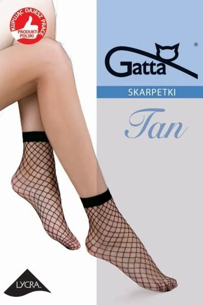 Černé síťované ponožky kabaretky Gatta Tan