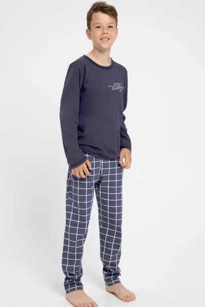 Pohodlné bavlněné pyžamo pro chlapce Taro modré