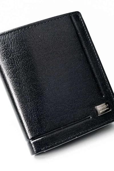 Vertikální pánská černá peněženka z přírodní kůže FPrice