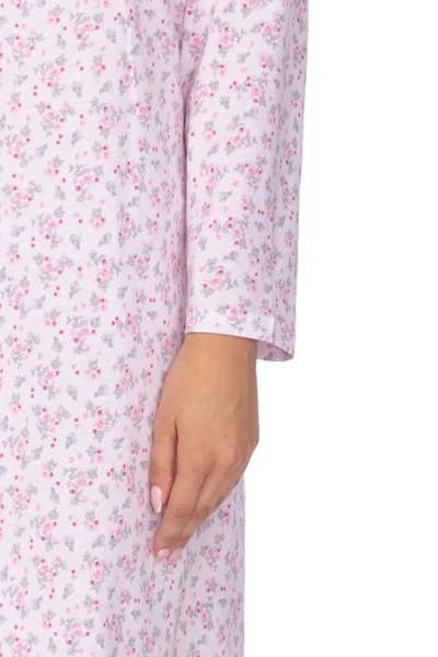 Světle růžová vzorovaná dámská noční košile s dlouhým rukávem Regina