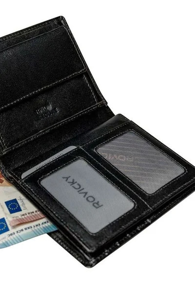 Klasická pánská černá kožená peněženka FPrice