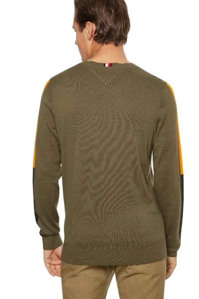 Khaki pánský bavlněný pulovr Tommy Hilfiger Regule fit