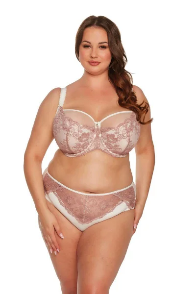 Krajkové béžové dámské kalhotky Gaia plus size