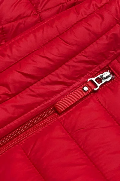 Dámská červená lehce zateplená bunda pro přechodné období S'WEST