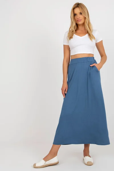 Dlouhé letní maxi sukně v modré barvě FPrice