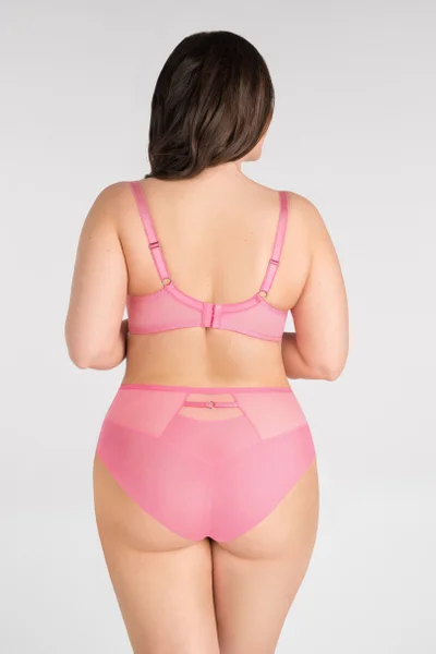 Světle růžová krajková dámská podprsenka plus size Gorsenia