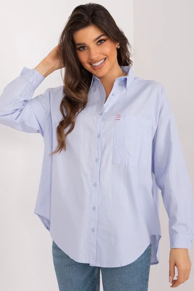 Světle modrá dámská propínací košile FPrice